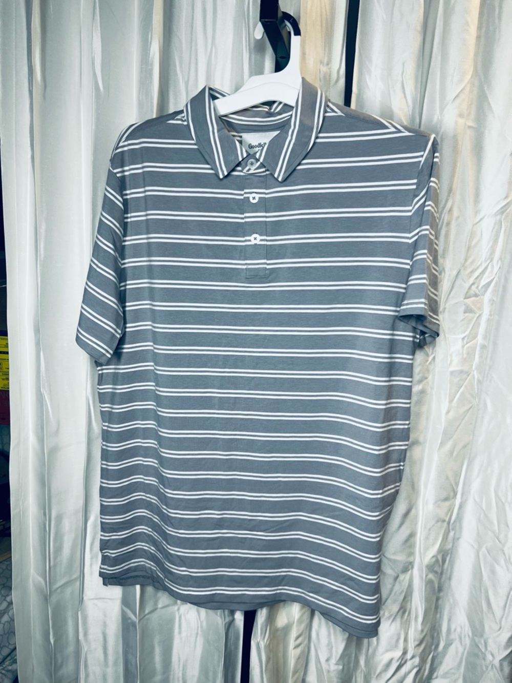 Goodfellow & Co Gray Polo with White Stripes
